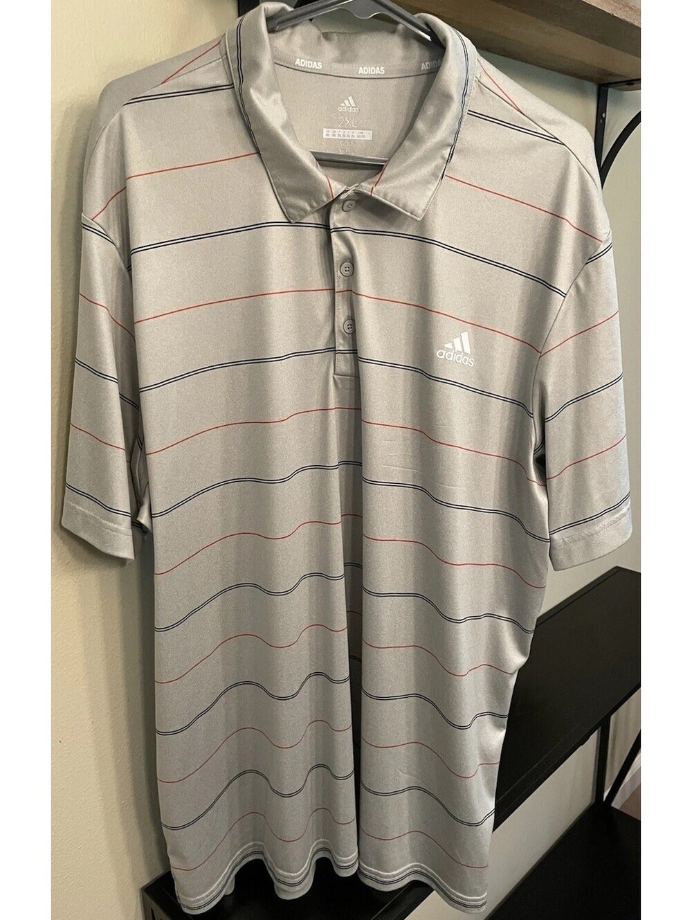 Men’s Gray Size 2XL Adidas Golf Polo Shirt